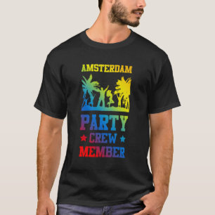 アムステルダムパーティークカラフルルーバケーションチーム Tシャツ