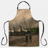 アムステルダムフィッシャーマンズハーバーストームバイビンセントゴッホ エプロン (正面)