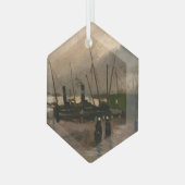 アムステルダムフィッシャーマンズハーバーストームバイビンセントゴッホ ガラスオーナメント (正面左)