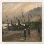 アムステルダムフィッシャーマンズハーバーストームバイビンセントゴッホ ガラスコースター (正面)