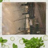 アムステルダムフィッシャーマンズハーバーストームバイビンセントゴッホ キッチンタオル (折り畳み)