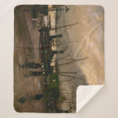 アムステルダムフィッシャーマンズハーバーストームバイビンセントゴッホ シェルパブランケット (正面)