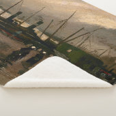 アムステルダムフィッシャーマンズハーバーストームバイビンセントゴッホ シェルパブランケット (3/4)