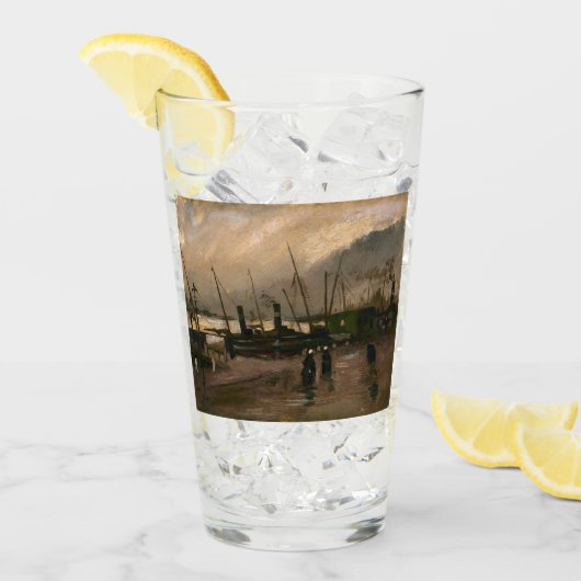 アムステルダムフィッシャーマンズハーバーストームバイビンセントゴッホ タンブラーグラス (アイス正面)