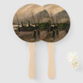 アムステルダムフィッシャーマンズハーバーストームバイビンセントゴッホ ハンドファン (正面&裏面)