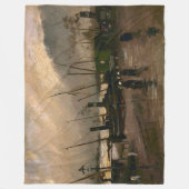 アムステルダムフィッシャーマンズハーバーストームバイビンセントゴッホ フリースブランケット (正面)