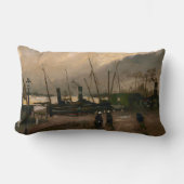 アムステルダムフィッシャーマンズハーバーストームバイビンセントゴッホ ランバークッション (正面)