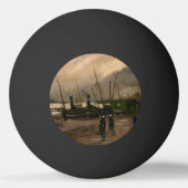 アムステルダムフィッシャーマンズハーバーストームバイビンセントゴッホ 卓球ボール (正面)