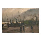 アムステルダムフィッシャーマンズハーバーストームバイビンセントゴッホ 枕カバー (裏面-左)