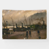 アムステルダムフィッシャーマンズハーバーストームバイビンセントゴッホ 横断幕 (横)