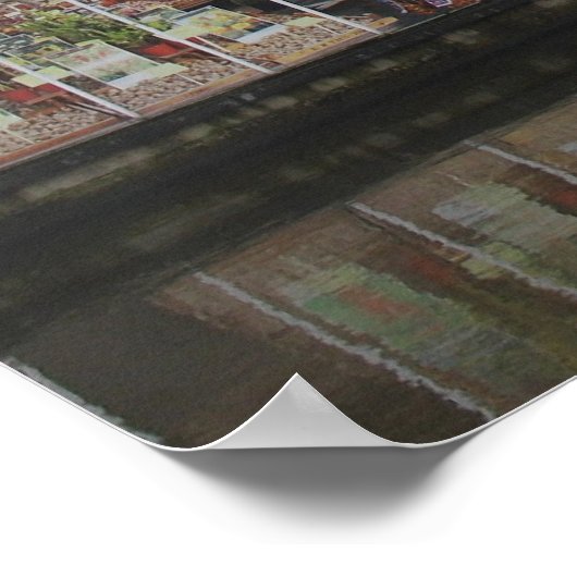 アムステルダムフラワーマーケット運河の住宅写真ポスター ポスター (角)