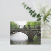 アムステルダムブリッジポストカード上の自転車 ポストカード (スタンド正面)