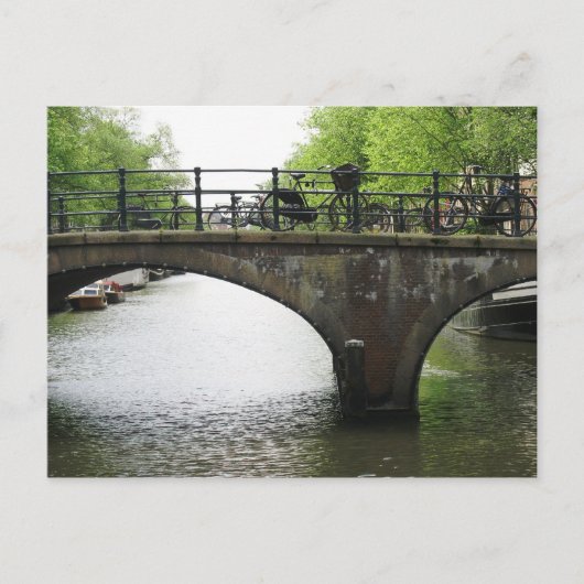 アムステルダムブリッジポストカード上の自転車 ポストカード (正面)