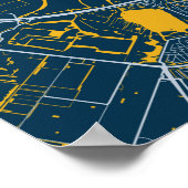 アムステルダムブルーマップポスター、アムステルダムシティブルーマップ ポスター (角)