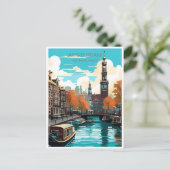 アムステルダムホランドオランダヴィンテージオランダ ポストカード (スタンド正面)