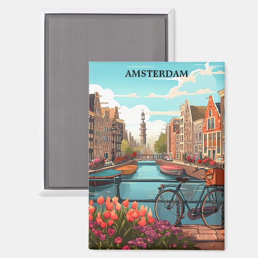 アムステルダムホランドキャナルビュー マグネット (正面/裏面)