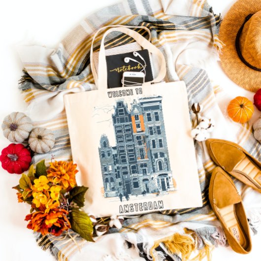 アムステルダムホランドヴィンテージオランダ通りトラベルアート トートバッグ