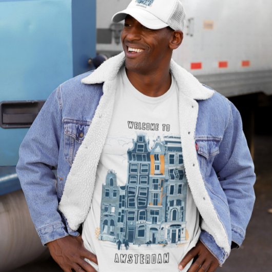 アムステルダムホランドヴィンテージオランダ通りトラベルアート Tシャツ