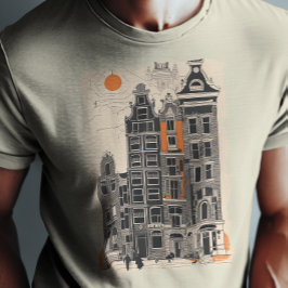 アムステルダムホランドヴィンテージ通りハウストラベルアート Tシャツ