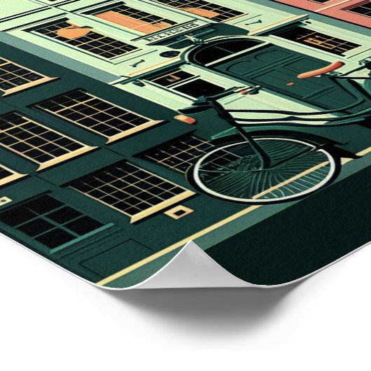 アムステルダムミニマリストヴィンテージ旅行ポスターアート ポスター (角)