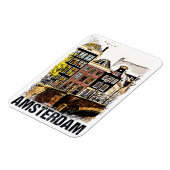 アムステルダムヴィンテージトラベルポスターレトロアートスタイル マグネット (左側)