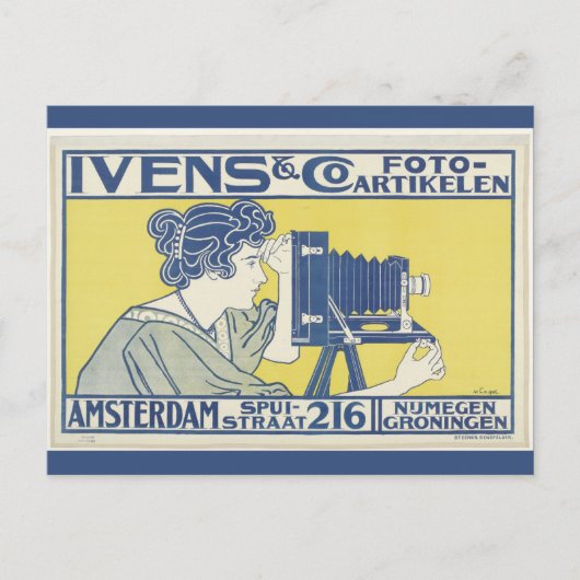 アムステルダムヴィンテージ写真ポスター ポストカード (正面)