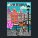 アムステルダムヴィンテージ旅行ポスター ポスター<br><div class="desc">当社のA3ポスターサイズは42cm x 29.7cm製品は200gsm品質マット紙に印刷</div>