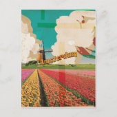 アムステルダムヴィンテージ旅行ポスター ポストカード (正面)