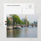 アムステルダム中部の運河 ポストカード (正面/裏面)