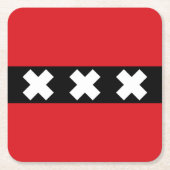 アムステルダム国旗、オランダ スクエアペーパーコースター (正面)