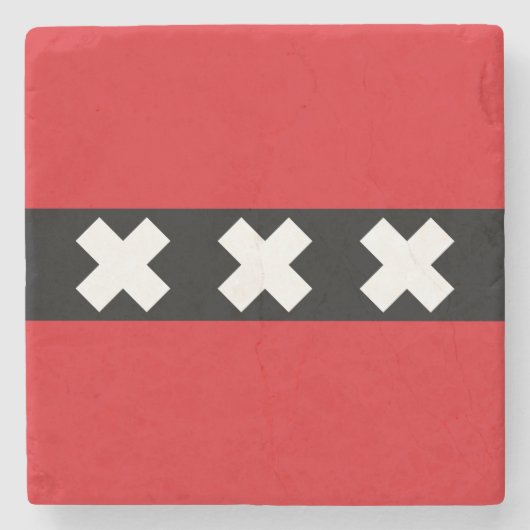 アムステルダム国旗、オランダ ストーンコースター (正面)