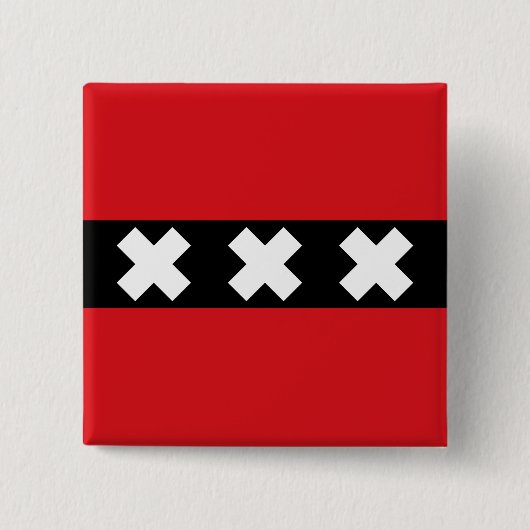 アムステルダム国旗、オランダ 缶バッジ (正面)