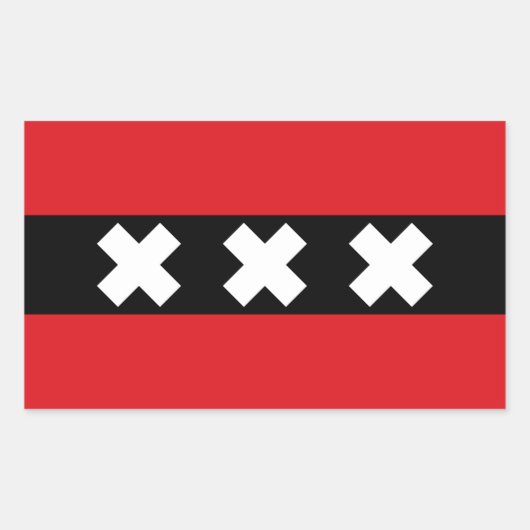 アムステルダム国旗、オランダ 長方形シール (正面)