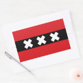 アムステルダム国旗、オランダ 長方形シール (封筒)