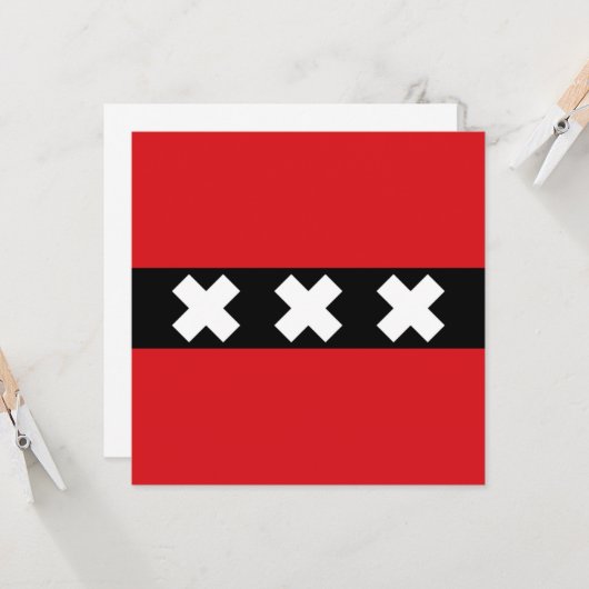 アムステルダム国旗 カード (正面/裏面インサイチュ)