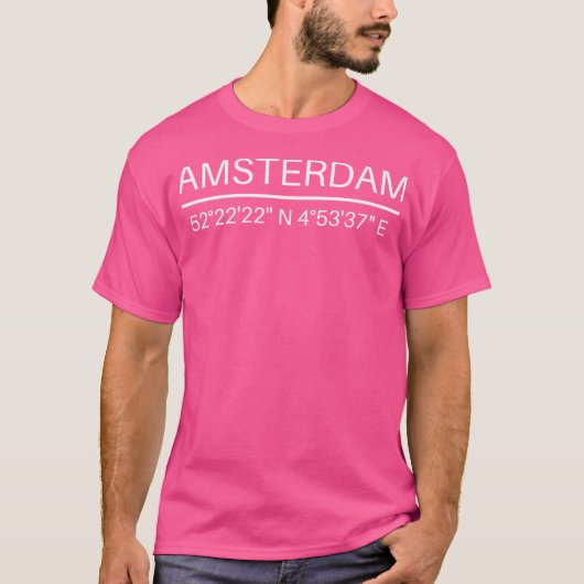 アムステルダム座標 Tシャツ (正面)