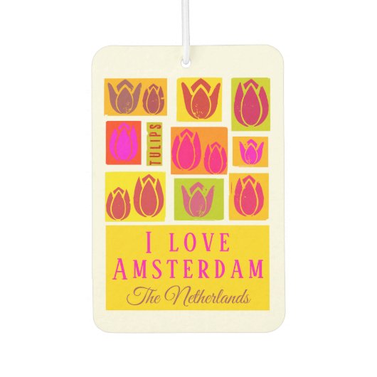 アムステルダム愛チューリップ車タクシー運転手エアフレッシュ カーエアーフレッシュナー (正面)