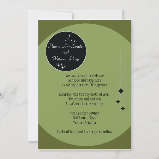 アムステルダム招待状：オリーブ 招待状 (正面)