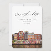 アムステルダム結婚のフラワーマーケット開催日を除く 招待状 (正面)