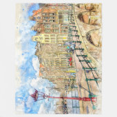 アムステルダム絵画の フリースブランケット (正面)