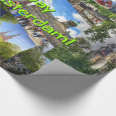 アムステルダム観光スポットハッピーバースデー ラッピングペーパー (角)