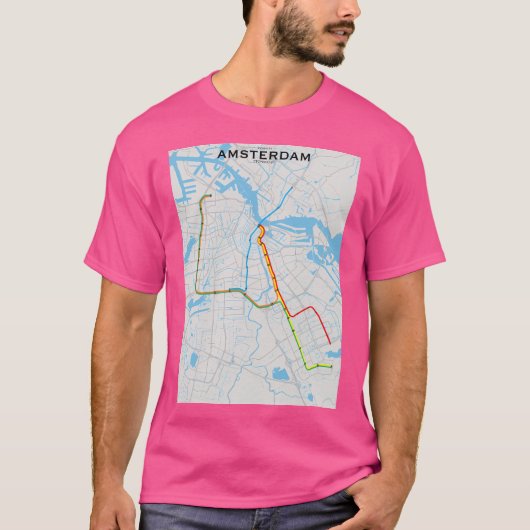 アムステルダム通過地図 Tシャツ (正面)