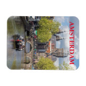 アムステルダム運河とブリッジ冷蔵庫用マグネット マグネット (横)