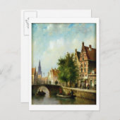 アムステルダム運河の姿(パネル上の油) ポストカード (正面/裏面)