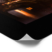 アムステルダム運河の家の夕暮れ黒いポスター ポスター (角)