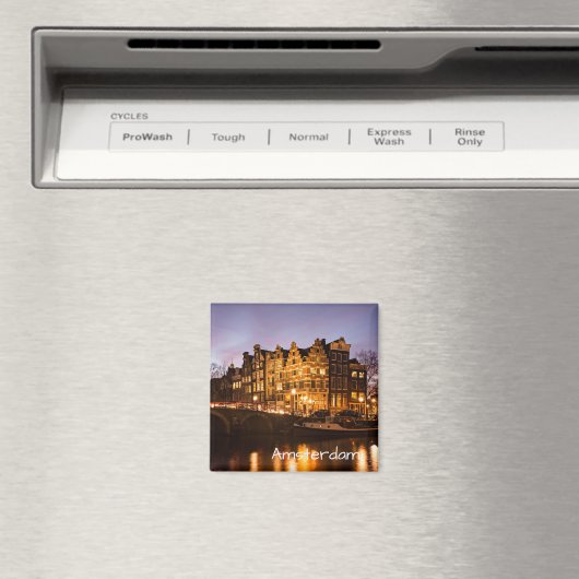 アムステルダム運河ハウスアットダスク文字マグネット マグネット (インサイチュ (食洗機))
