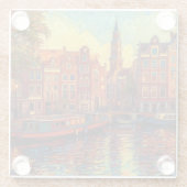 アムステルダム運河ハウスバンゴッホスタイル ガラスコースター (裏面)