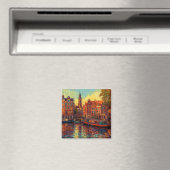 アムステルダム運河ハウスバンゴッホスタイル マグネット (インサイチュ (食洗機))