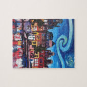 アムステルダム運河上の星明かりの夜 ジグソーパズル (横)