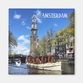 アムステルダム運河冷蔵庫用マグネットバイベルベットエスケープ マグネット (正面)